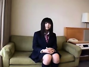 Hot Asian in schoolgirl uniform knows how to devour a stiff