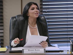 romi was banged hard in the office