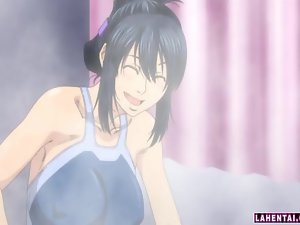 Big titted hentai babe gets fucked in shower