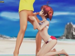 Animated teenie gets fingered and licking dic