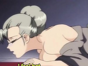 Hentai mistress masturbates and fucks her slave