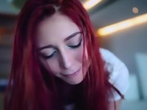 Pretty Good Redhead Camslut Playing On Webcam