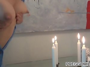 squirting brestmilk on the candles full video on preggomilky