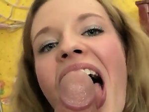 Teen vhs Slutty Angel loves the taste of cum
