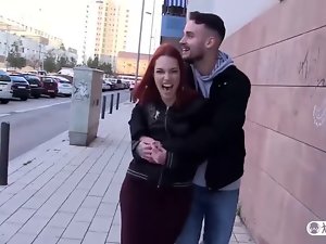 Spanish redhead Silvia Rubi casually picks up a random guy to fuck