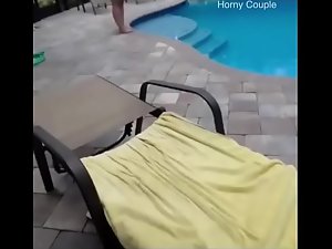 Horny milf gets fucked bay the pool